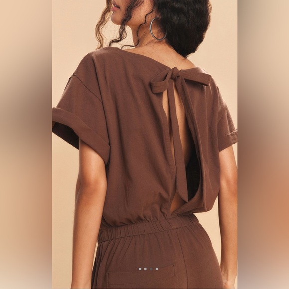 NWT Free People Free-est S Frankie One Piece in Carafe Brown New $68 Cotton - Picture 4 of 6